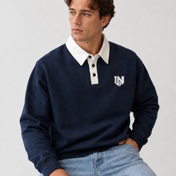 Sweat Polo Élégance Marine